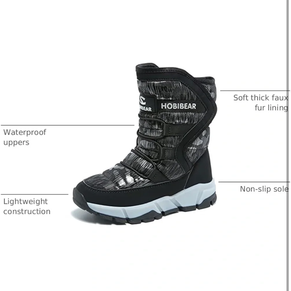 GUBARUN Boys Snow Boots Winter Waterproof Slip Resistant 4.5/ 393